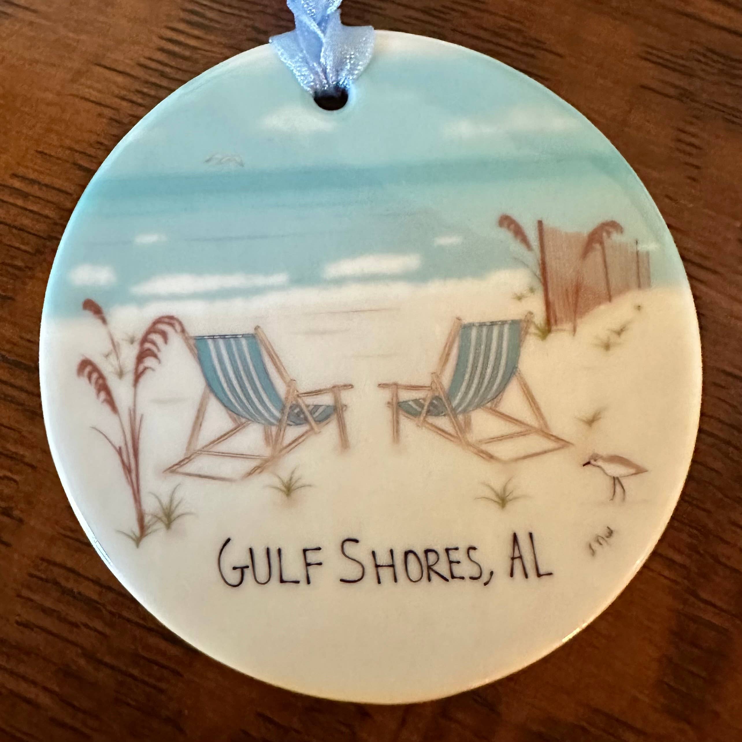 Red Cabin Studio - Wholesale Ornament - Beach Ceramic Ornament - Gulf Shores (or your location) 1