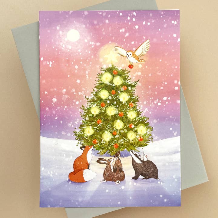 Around the Fir Tree Card for wholesale by Lizey May