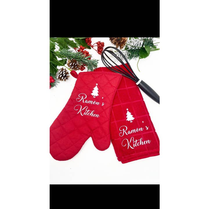 OMMO Designs - Wholesale Oven Mitt/Pot Holder - Customized Oven Mitt, Custom Kitchen Towel, Kitchen Gift Set, Grandma Gifts, Neighbor Gift, Family Gifts, Personalized Gifts1