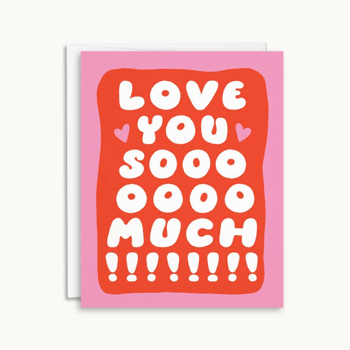 Love You So Much Card for wholesale by Salad Bar Studio