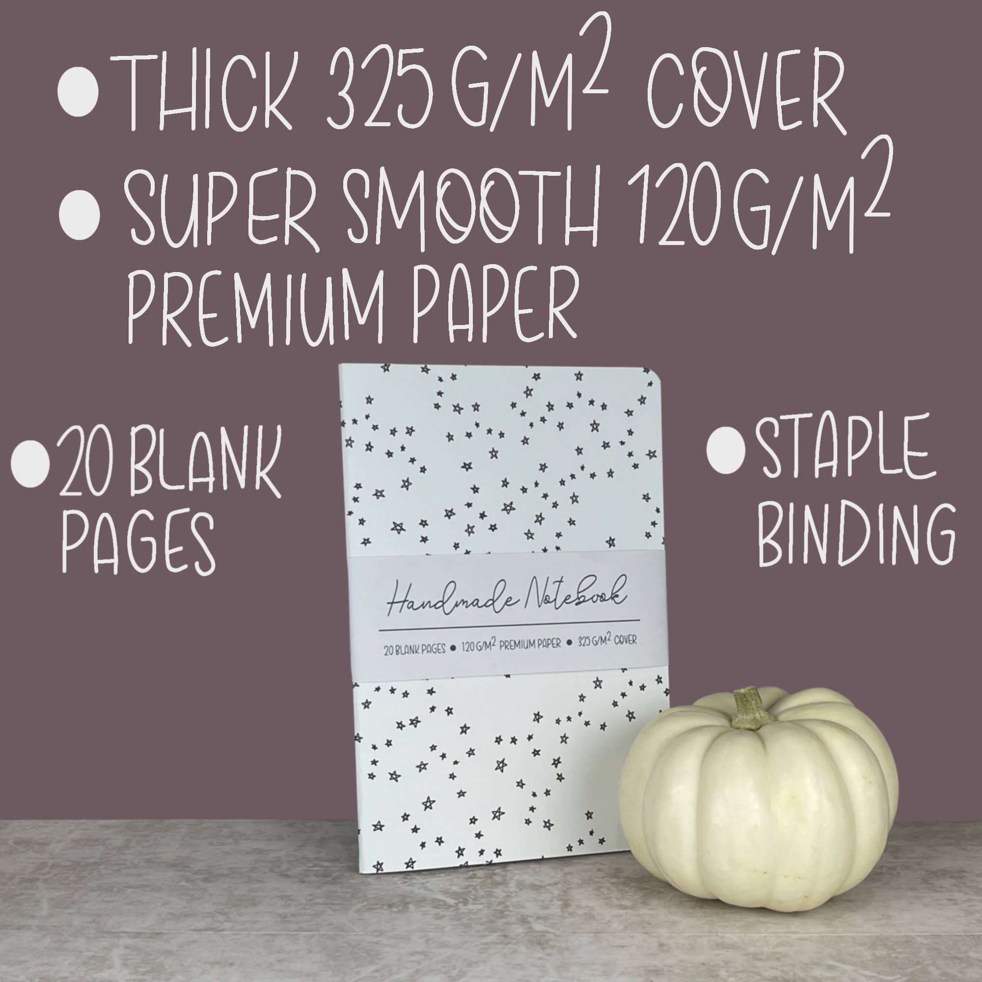 Art by Erica H & Rebel Stitchers - Wholesale Notebook - Handmade Saddle Bound Notebook - Doodle Stars - A5ish5