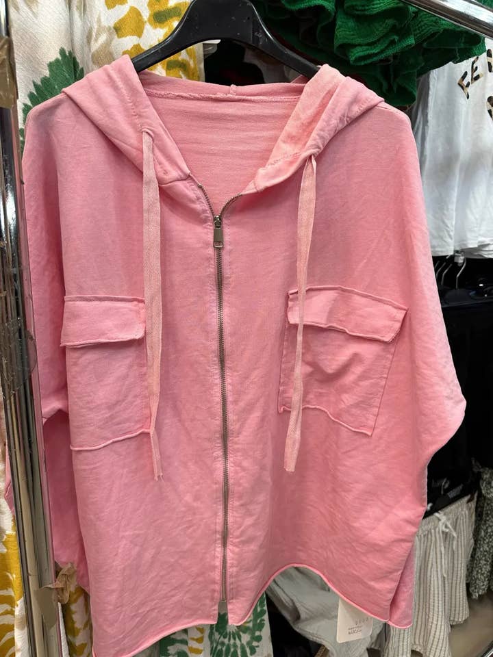 Mimi & Gogo - Wholesale Hoodie - Women's - Hooded jacket with zip and pockets @8633_GZipPoches8