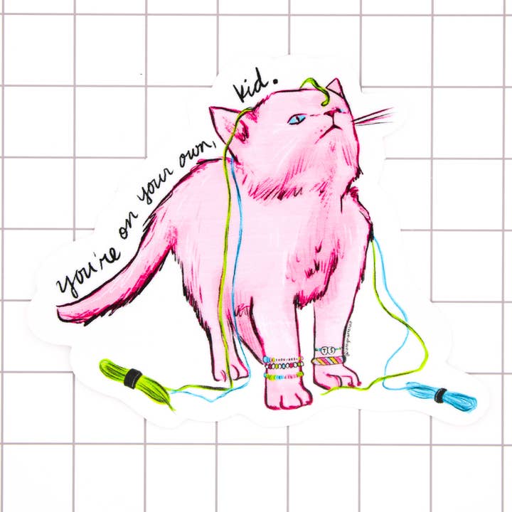 YOYOK Cat Vinyl Sticker for wholesale by Amy Hartelust Art and Illustration