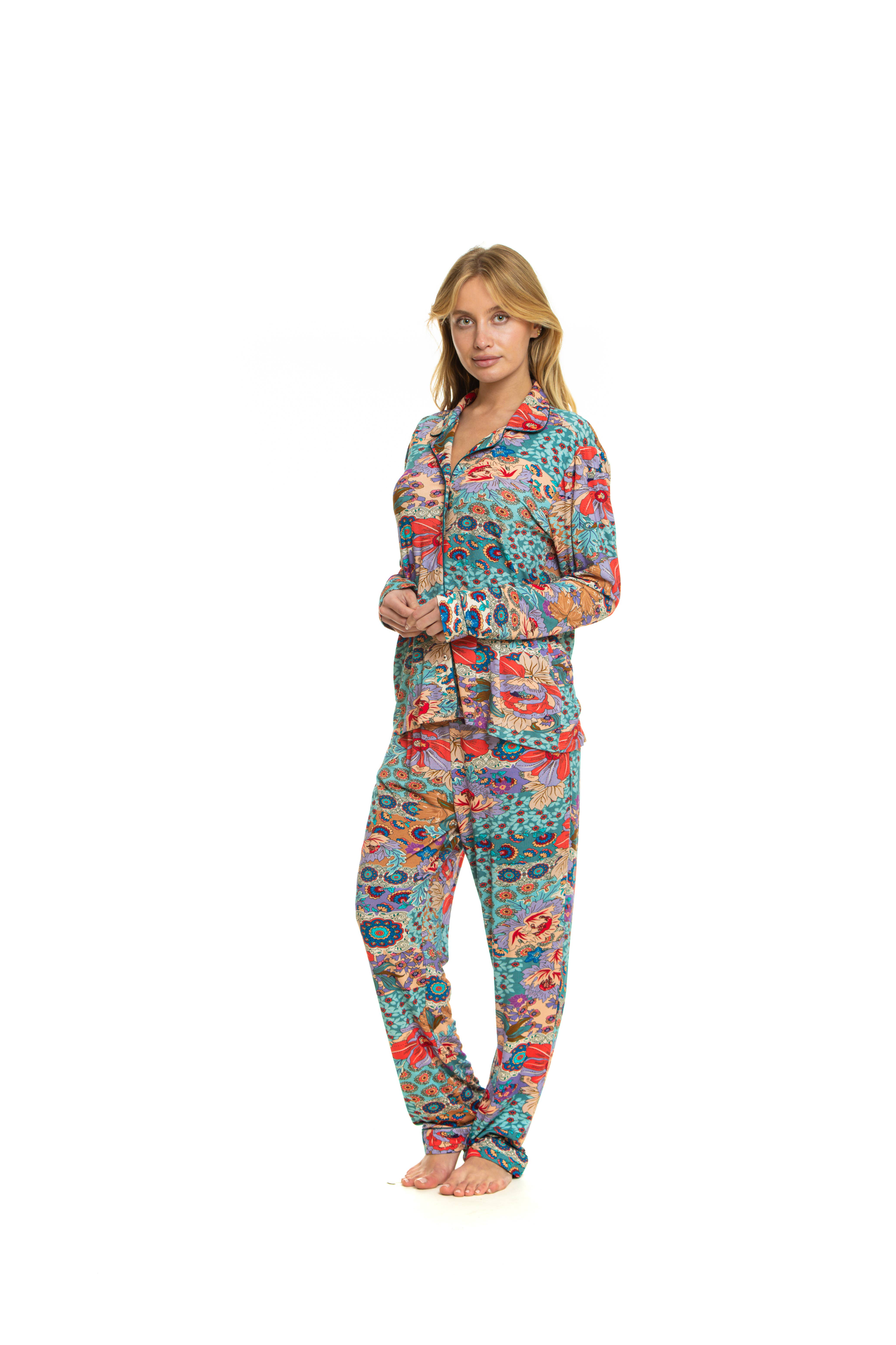 Lagoon Nadi Lagoon- Printed Long Sleeve Pajama Set for wholesale on Faire2