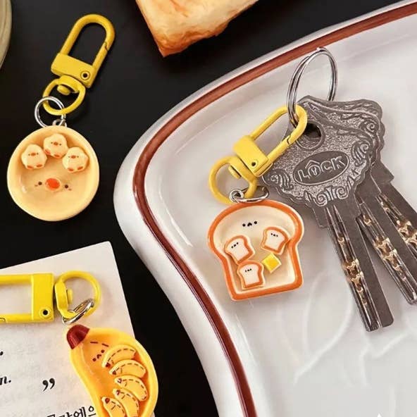 K-Wonderland - Wholesale Keychain - Women's - Breakfast Mini Keyring Key Chain Collection- Open Pack1
