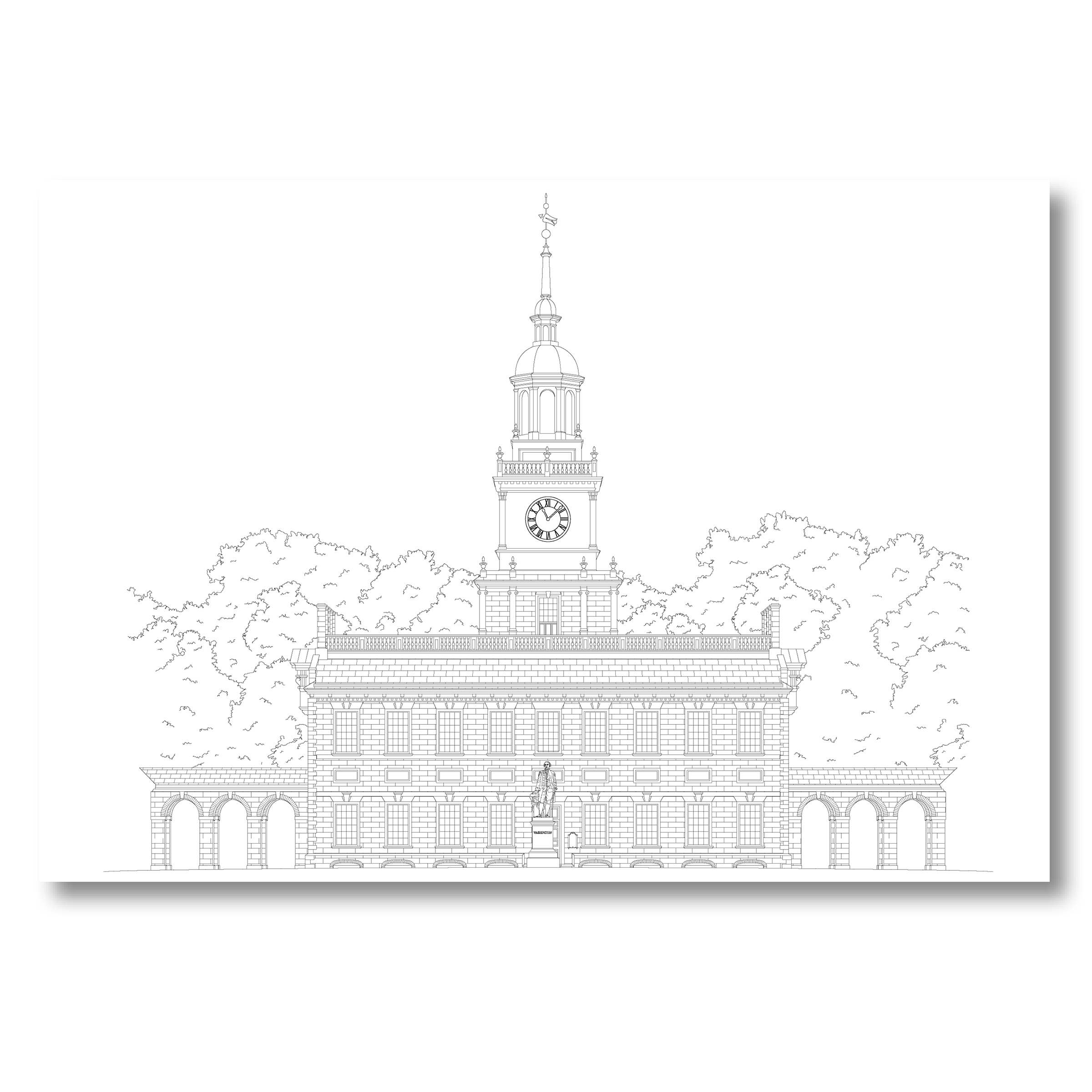 Color Our Town - Vente Livre de coloriage – adulte - Guide de coloriage Color Historic Philadelphia3