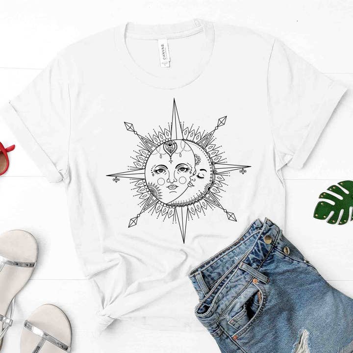 Camiseta con gráfico Sol y Luna para venta al por mayor de Superr Sunday