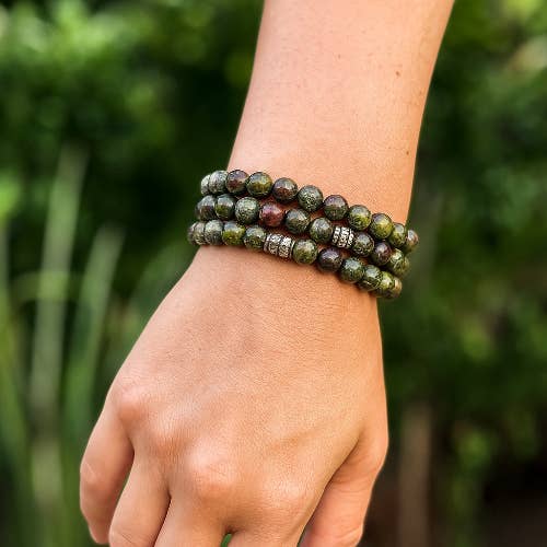 Dragons Blood Jasper Gemstone Bracelet - The Stone of Strength for wholesale by Crystals and Sun Signs