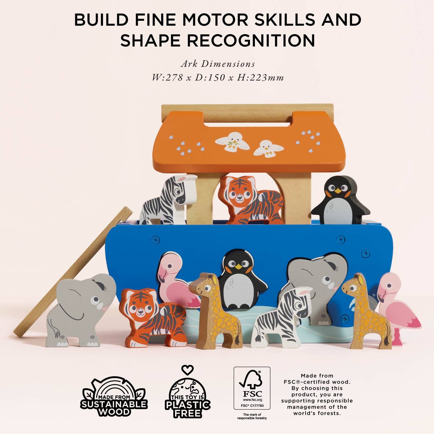 Le Toy Van, Inc. - Wholesale Toy Set - Kids - Noah's Ark & Animals Shape Sorter6