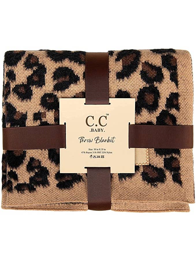 Funky Junque – wholesale Bedding blanket – Kids & Baby – Baby Throw Blanket - Leopard Pattern (Latte)1