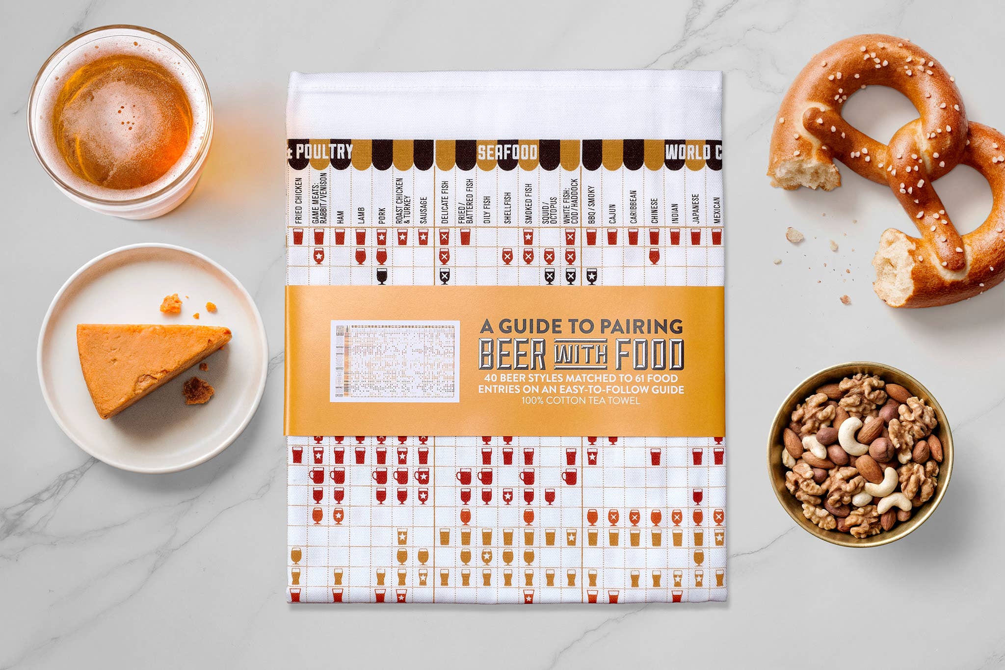 Studio Gardiner – wholesale Tea towel – A Guide to Pairing Beer with Food Tea Towel2