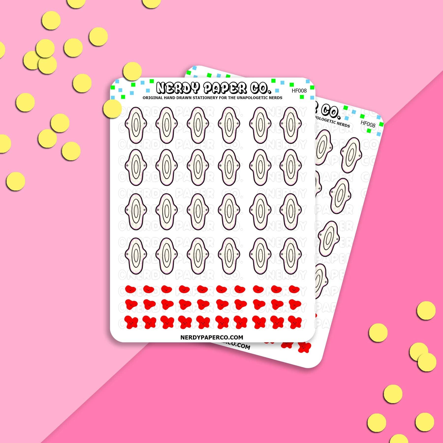 NERDY PAPER CO. - Wholesale Sticker - PERIOD PAD TRACKER - Hand Drawn Planner Stickers - Deco - HF008