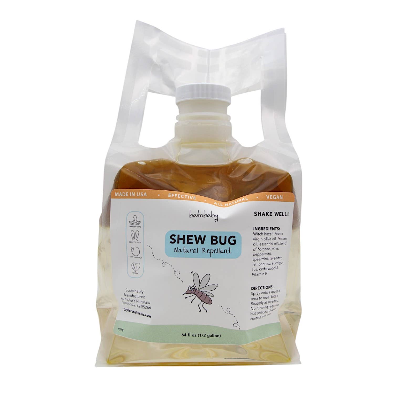 Taylor's Naturals - Wholesale Insect Repellent - Balm Baby - SHEW BUG! Natural Bug Spray- Refills & BULK5