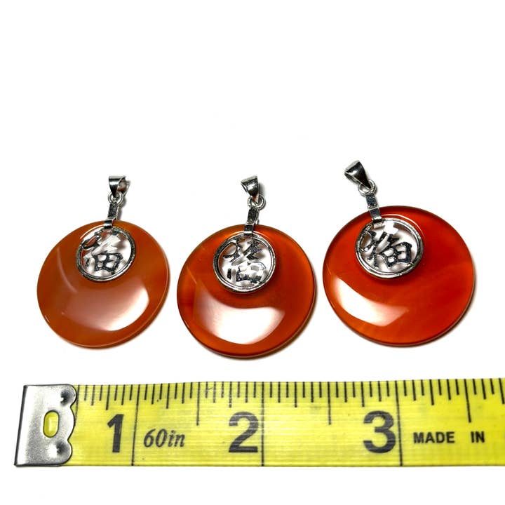 Whitestone Jewelry Co. - Wholesale Individual Charm/Pendant - Vintage 1970s Mandarin Chinese Good Luck Carnelian Pendant5