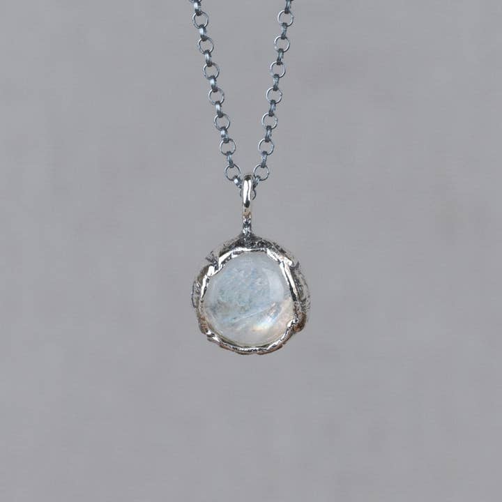 Necklace sterling silver + oxy + Rainbow Moonstone for wholesale by Jéh Jewels