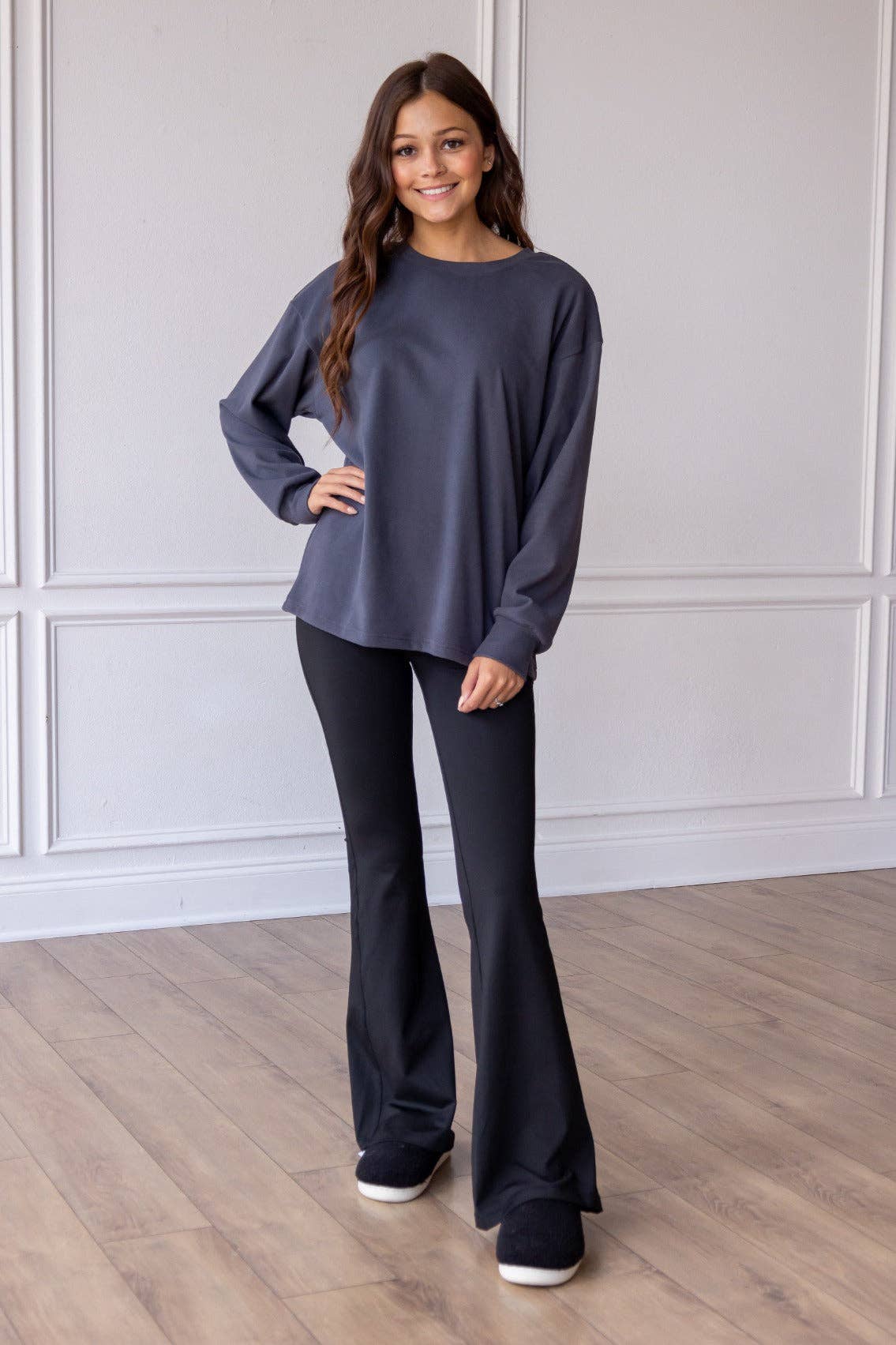 GRY Grey Crazy Cozy Microfleece Crewneck for wholesale on Faire2