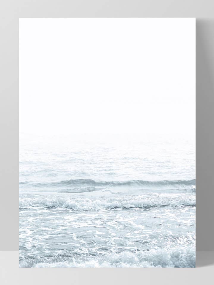 Waves Ocean Art Print. Coastal Wall Art. Clear Ocean Photo for wholesale by PRINT AND PROPER