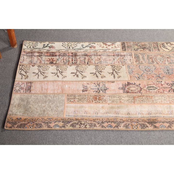 The Loom Wholesale - Wholesale Rug Pad - Turkish Vintage Rug, Small 2.8x8.9 ft (84x272 cm) Rug, Brown Floral Rug3