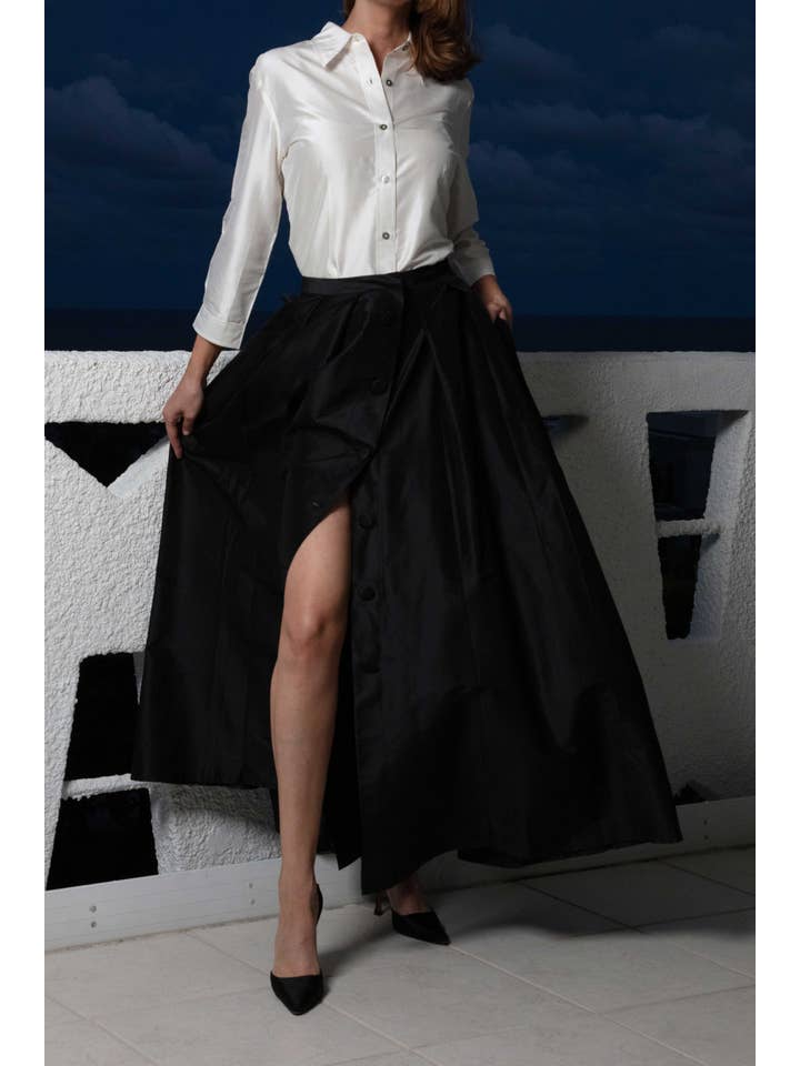 Dizzy-Lizzie – Engroshandel Nederdel - Dame – Ballgown Nederdel sort Dupioni silke1