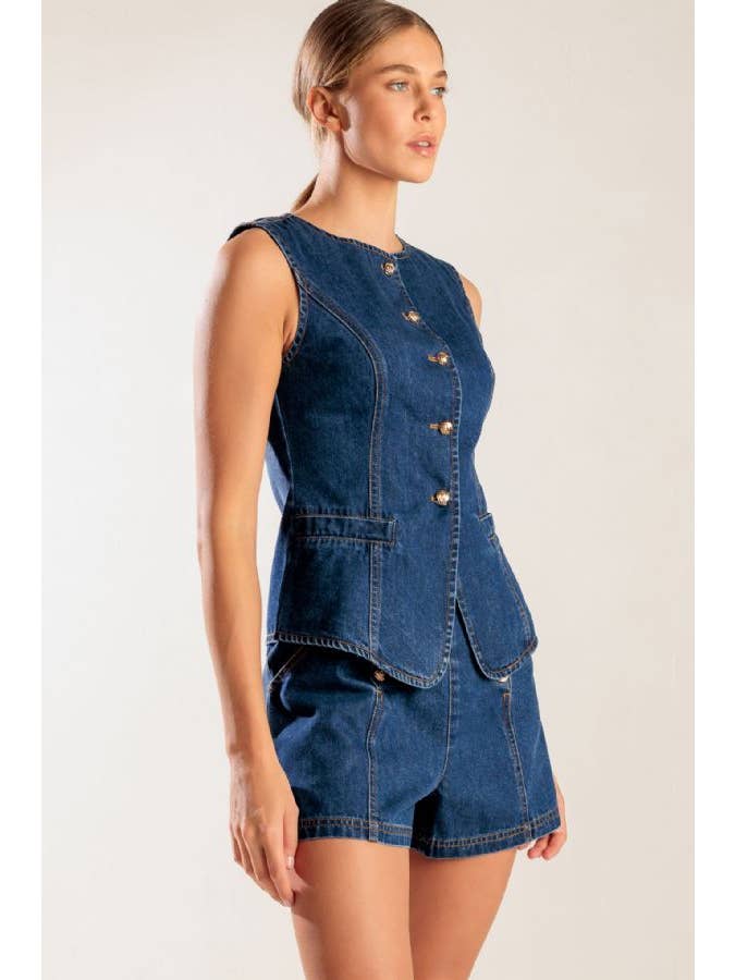 A denim vest - FJ1216 for wholesale on Faire