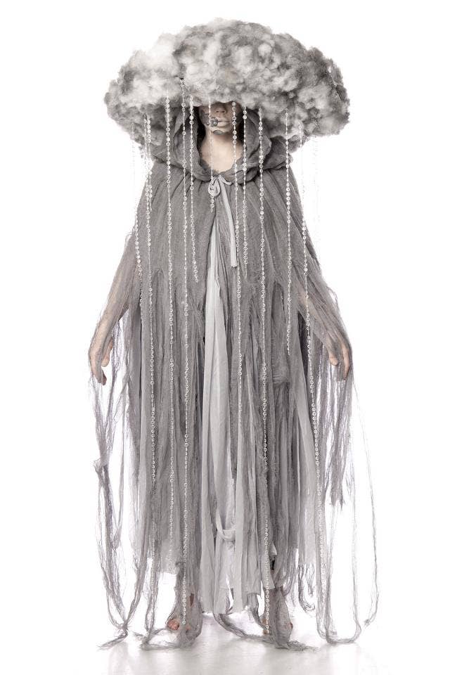 Mask Paradise (by Atixo) – Großhandel Kostüm – Damen – Sturmwolken-Kostüm mit extravagantem Wolkenhut und Tropfenperlen2