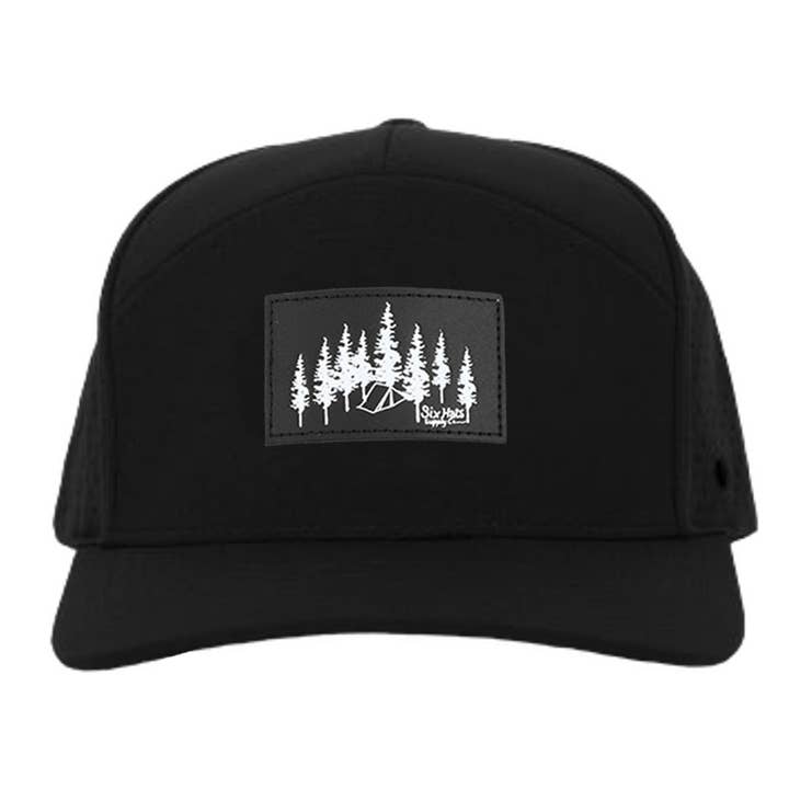 SixHats Supply Co - Wholesale Flat Brim Cap - Unisex - Black & White Explorer Tradesman Waterproof Hat