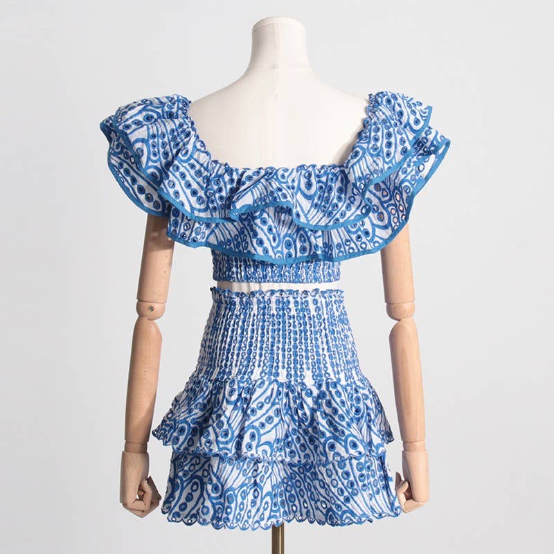 Productseeker - Wholesale Top & Skirt Set - Women's - SET044 Women Ruffle Skirt Set Mini Skirt21