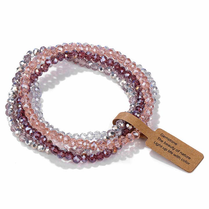 NINEXIS - Wholesale Jewelry Set - CWAJE1185_GLASS BEAD 4 SET BRACELET