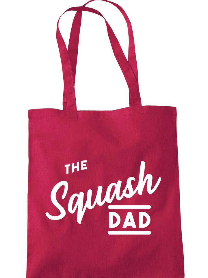 The Squash Dad Tote Bag A0202 for wholesale by Illustrated Identity