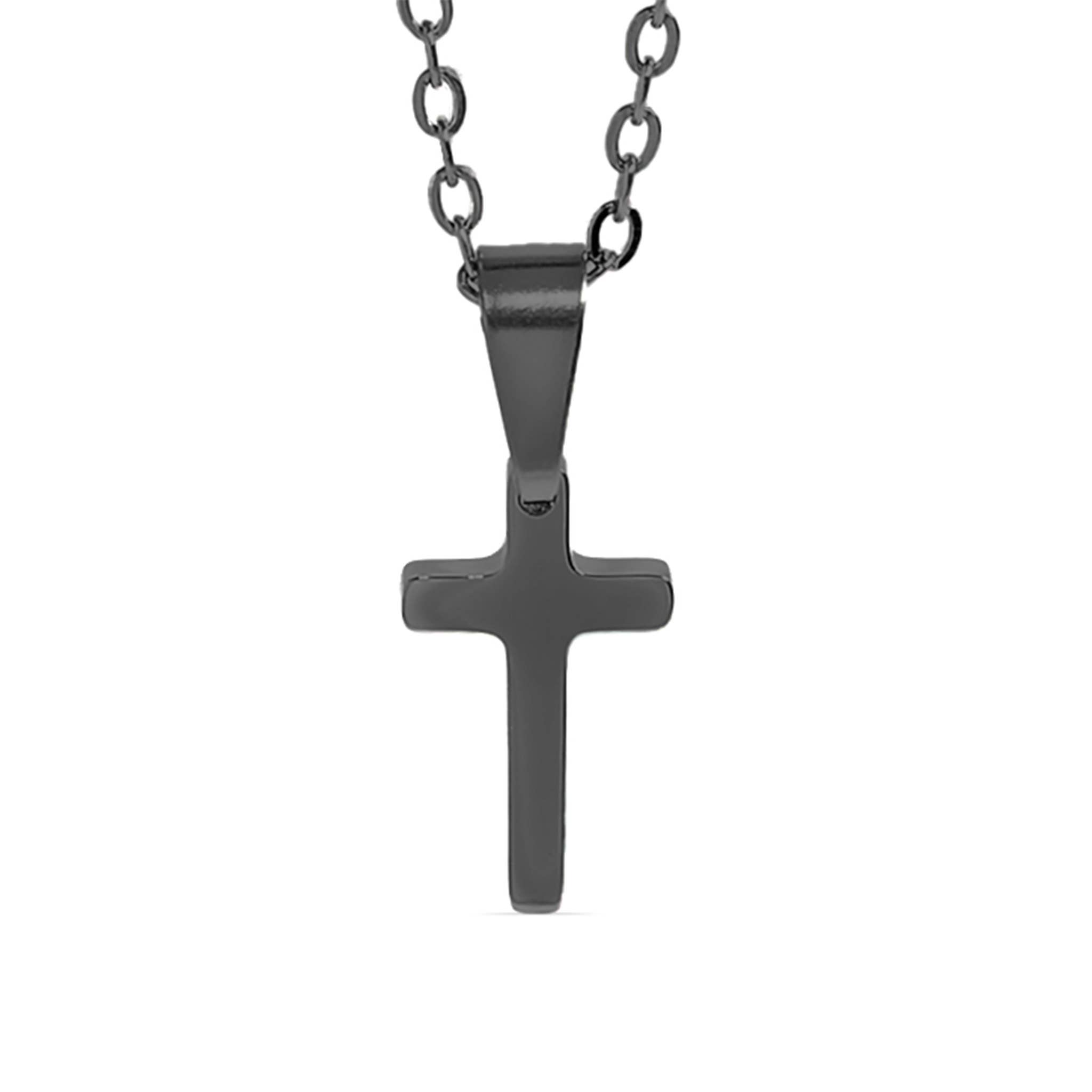 WJW - Vente Colliers à pendentif - Collier avec croix gravable en acier inoxydable3