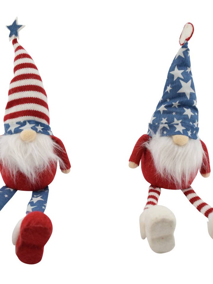 Gnome patriotique assis assorti de 15" pour la vente par Tremont Floral Supplies