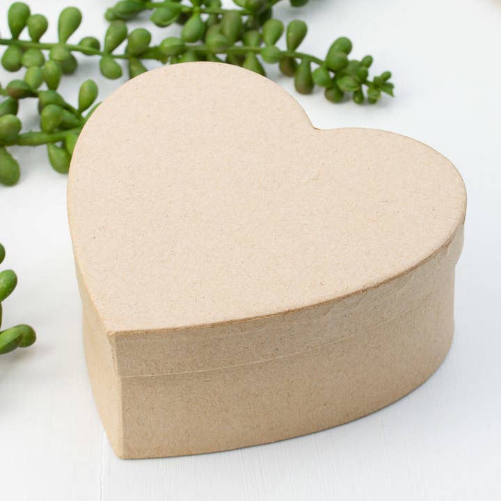 Factory Direct Craft - Wholesale Decorative Box - Paper Mache Small Heart Boxes - 5" L x 4-1/2" W x 2" H