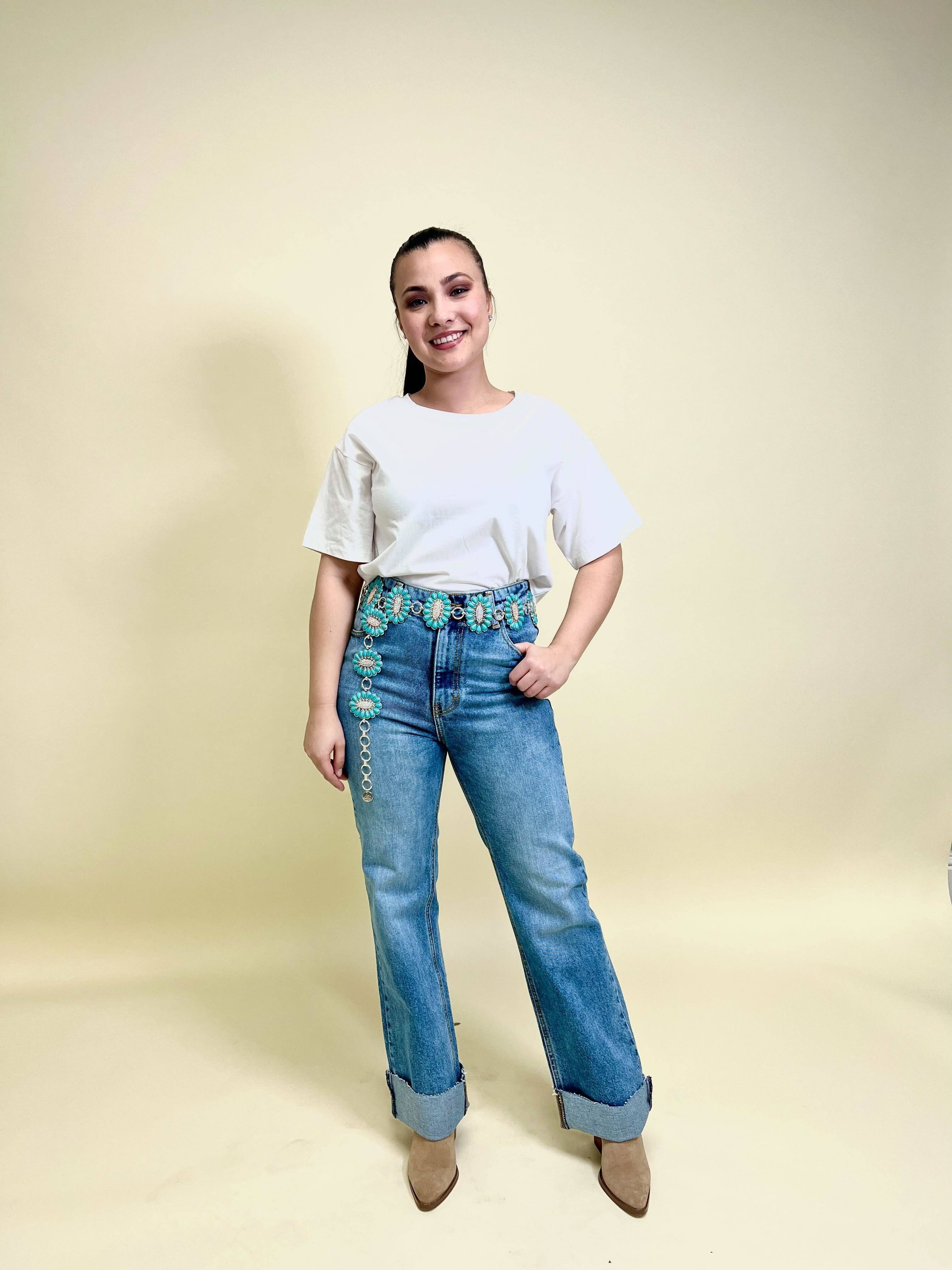 Argent Ceinture classique en argent et turquoise en vente sur Faire