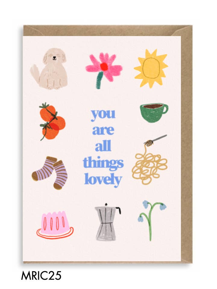 YOU ARE ALL THINGS LOVELY CARD for wholesale by Martha Ratcliff Illustration