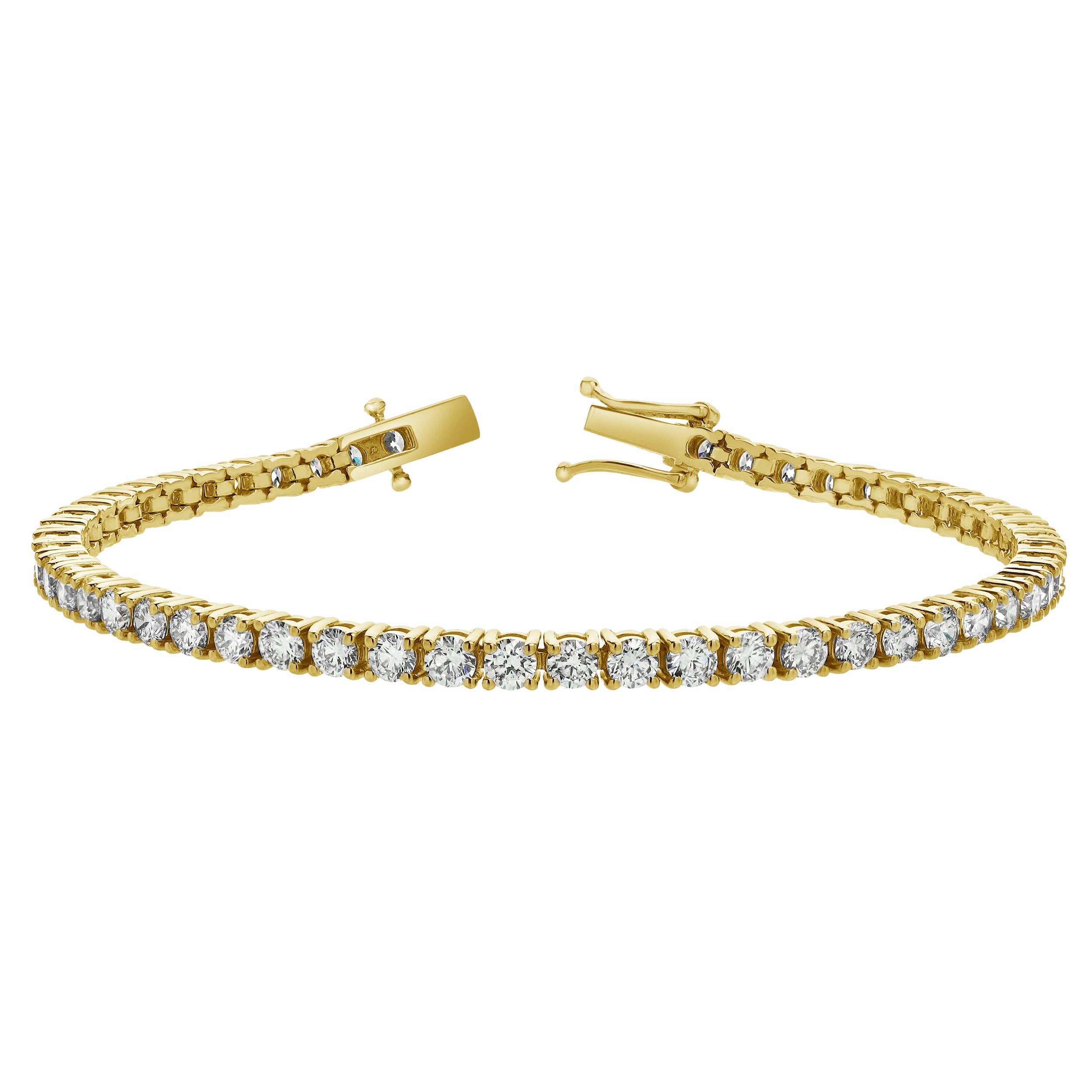 LuvMyJewelry (LMJ) - Wholesale Tennis Bracelet - LMJ 10K Yellow Gold Unisex Diamond Tennis Bracelets - 8.4 Carats0
