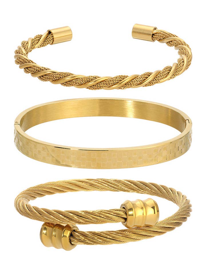 Set di 3 bracciali James per la vendita all'ingrosso da parte di Eye Candy Los Angeles
