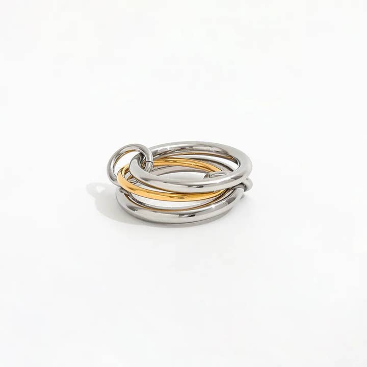 Prima Two-Toned Stacked Ring for wholesale by Fran's Hause