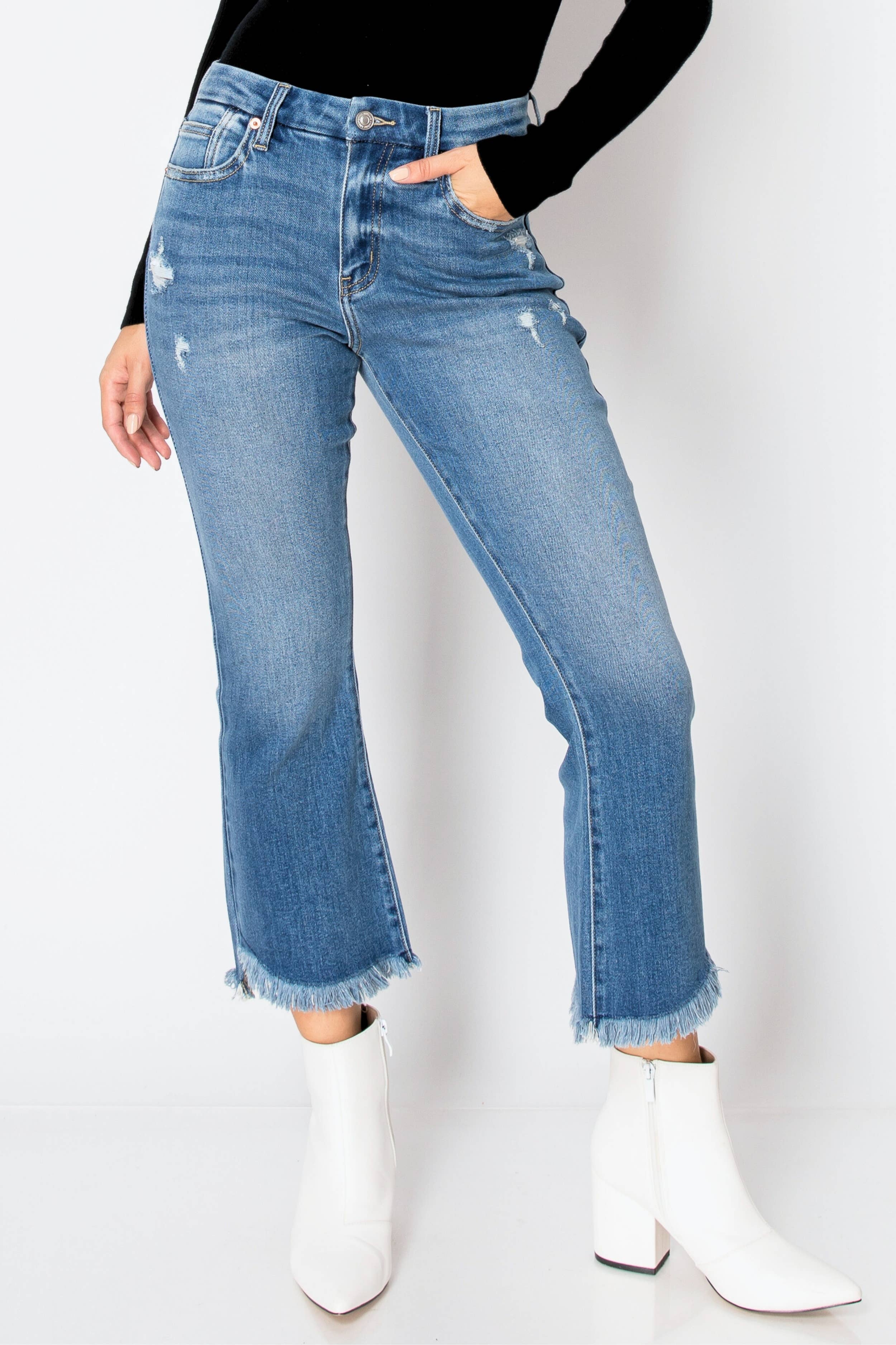ARTEMIS VINTAGE - Wholesale Jeans - Women's - ECO FRIENDLY fabric CORSET CROP FLARE JEANS1