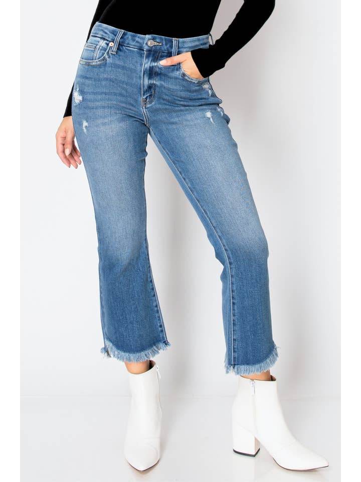 ARTEMIS VINTAGE - Wholesale Jeans - Women's - ECO FRIENDLY fabric CORSET CROP FLARE JEANS1