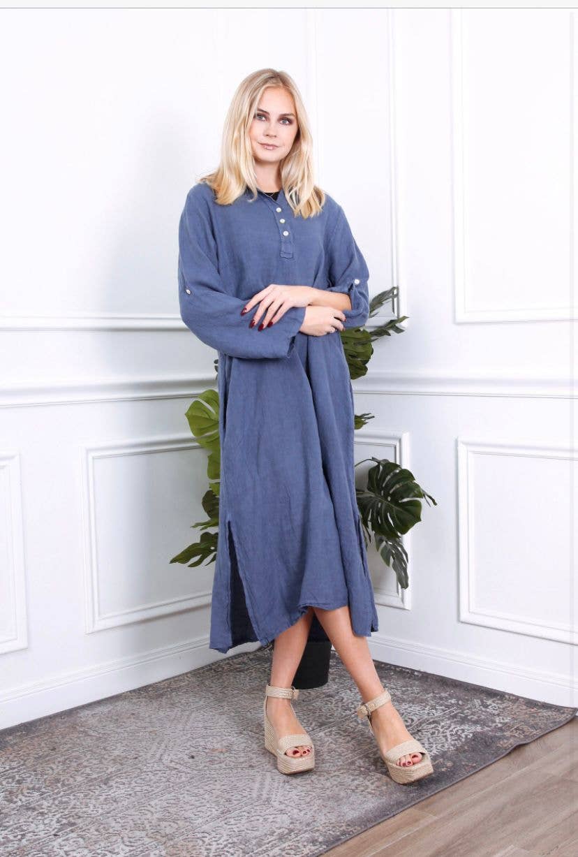 LÉA & LUC - Wholesale Dress - Women's - Long dress in 100% linen REF.2090017