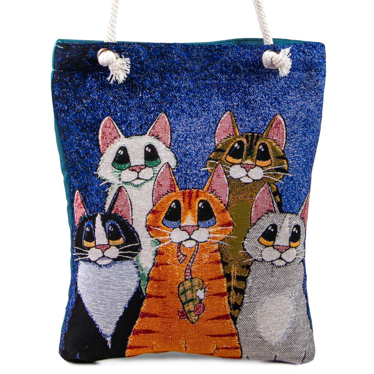 CRETE TRADING INC - Wholesale Tote Bag - Women's - Vintage Tapestry Shoulder Bag Cats0