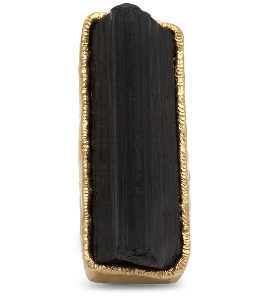 Atra Nova By Sheila B. - Wholesale Cocktail/Statement Ring - Black Velvet Tourmaline Ring in Gold3