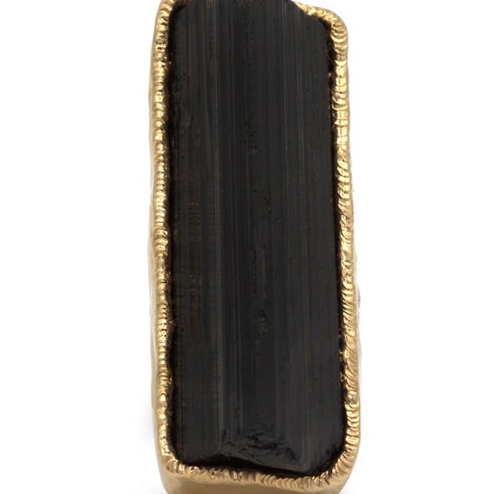 Atra Nova By Sheila B. - Wholesale Cocktail/Statement Ring - Black Velvet Tourmaline Ring in Gold3