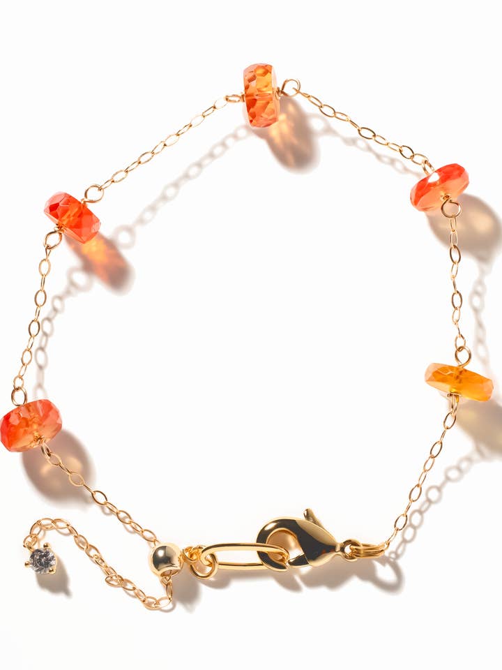 Orange Sapphire 5 Station 14K Goldfilled Bracelet for wholesale by Iggi