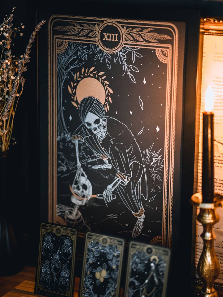 Marigold Tarot Print - Death for wholesale by 13th Press