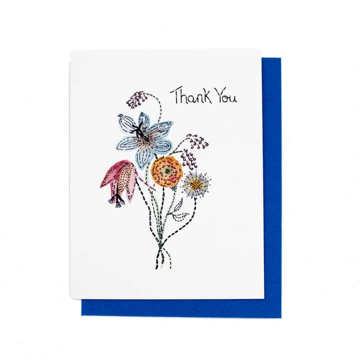 Thank You Card Blue for wholesale by MJLee Studio
