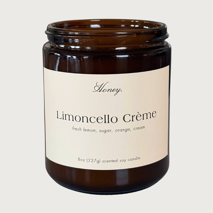 Limoncello Crème, Wood Wick Glass Soy Candle, Spring Decor for wholesale by Honey Candle Studio