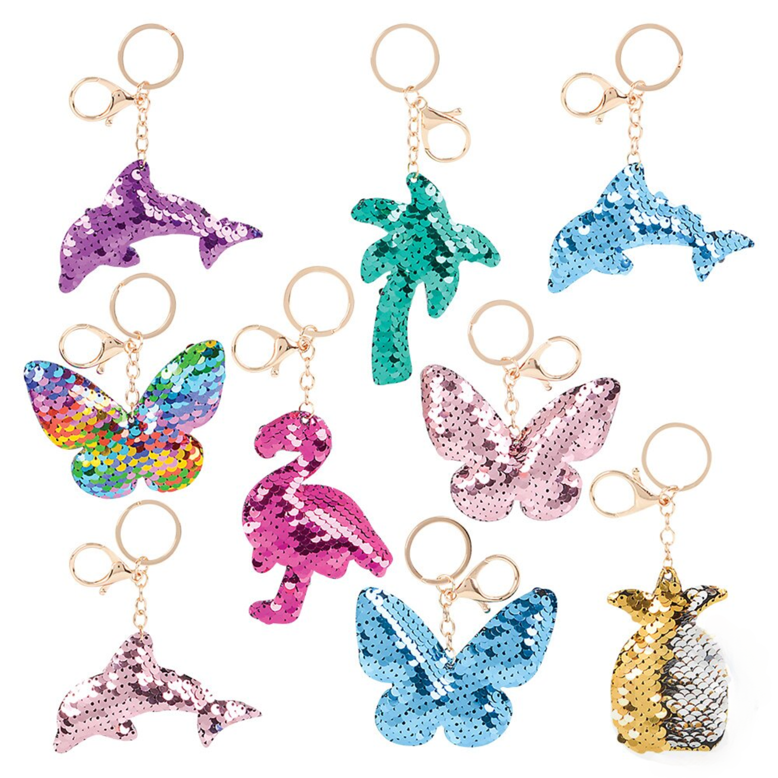 Pagdee Kids Juniors - Wholesale Keychain - Kids - Holiday Décor Flip Sequin Keychain Reversible & Sparkling0