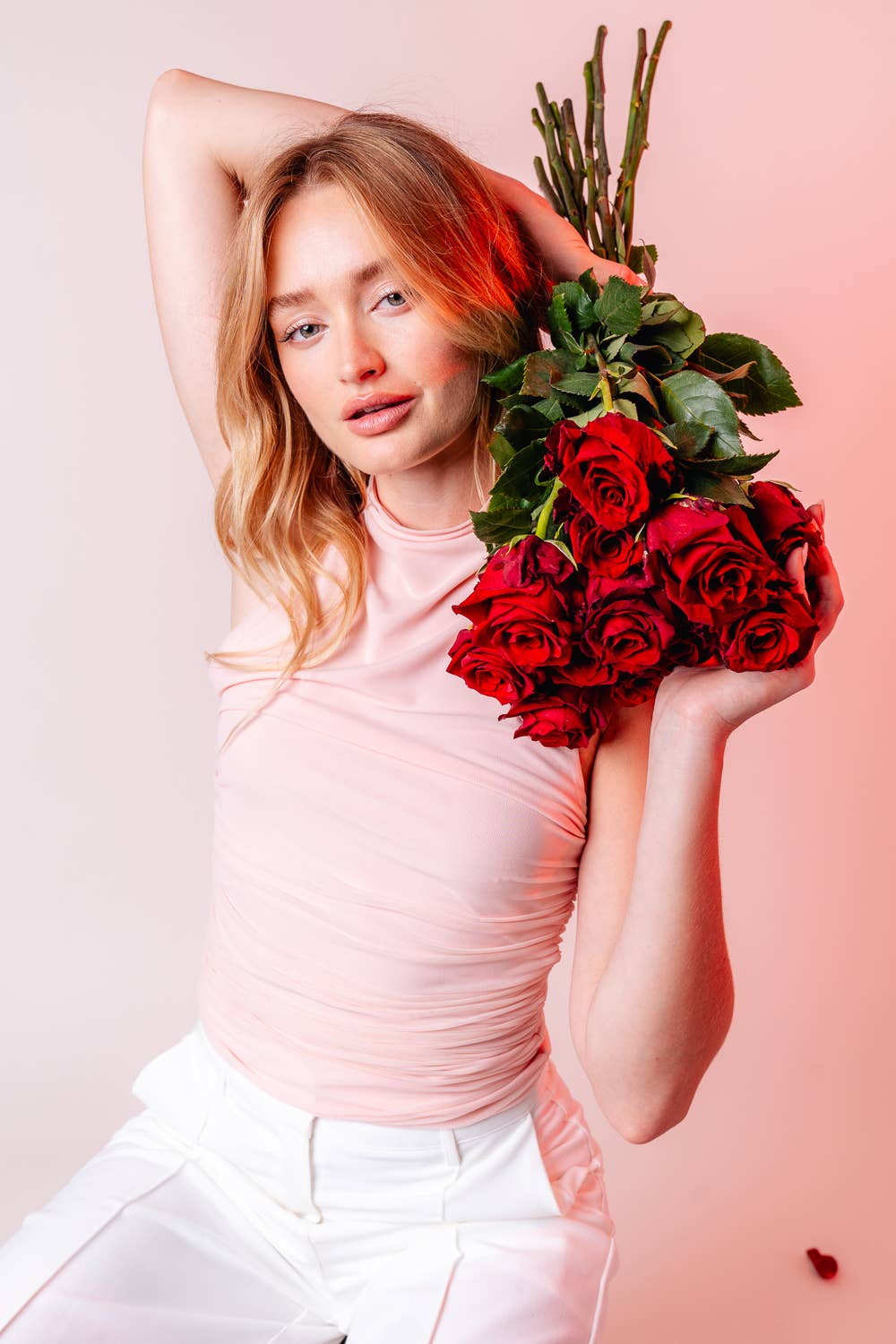 Fore Collection - Wholesale Knit Top - Women's - Mock Neck Sleeveless Slinky Top  - TD4842FO25