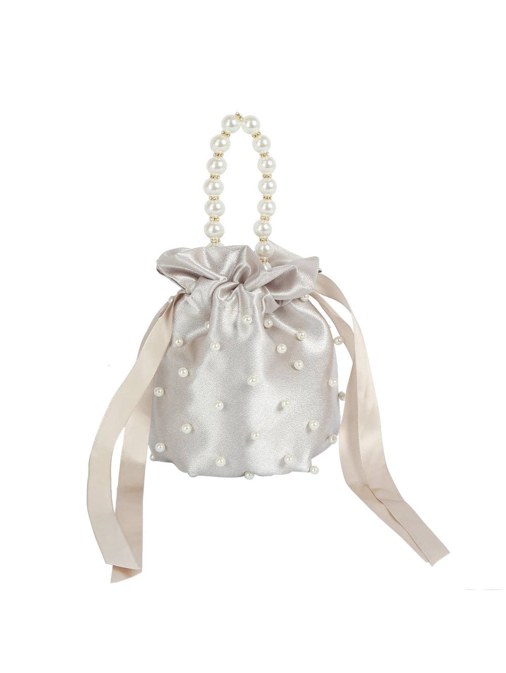 Handbag Factory Corp - Wholesale Drawstring Bag - Women's - Pearl Handle Satin Drawstring Bag2